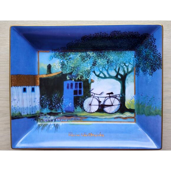 TRINKET DISH-ROSINA WACHTMEISTER-Germany-Blue Gold-Display-Candy-Rare Design - Picture 5 of 10